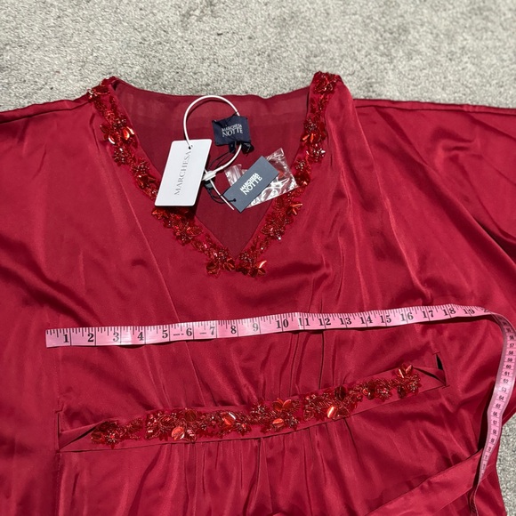 Marchesa Notte NEW Embellished Satin Gown In Claret Red Size S $895.00 - Picture 11 of 16